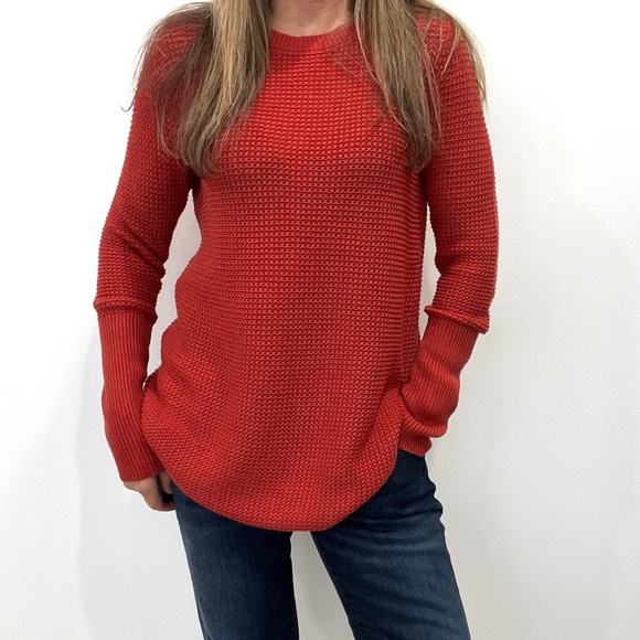 Max Studio Orange Rust Button Back Sweater - Picture 2 of 10
